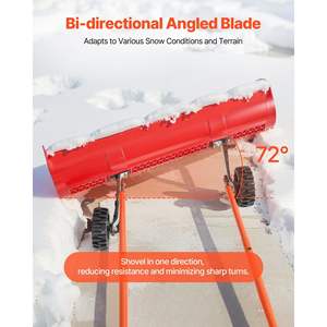 Pelle à neige à roues 37,8, lame inclinée bidirectionnelle, poignée réglable à 90 degrés, plastique durable, pelle d'hiver portable - Product Image 5