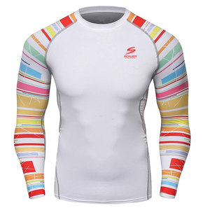 Rashguard de BJJ à manches longues pour homme, haute mobilité, en Spandex/Polyester UPF50+, pour la course et l'entraînement - Product Image 1