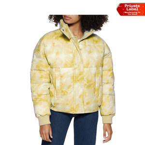 Chaqueta Acolchada Lavanda de Moda para Mujer, Estilo Pastel Suave, Abrigo de Invierno, Chaqueta Acolchada de Moda con Hombros Descubiertos para Mujer, Estilo Pasarela - Product Image 1
