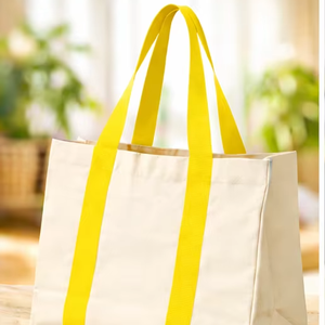 <b>Large</b> Canvas Tote Bag <b>Printed</b> Logo Letter Design With Pocket and Zipper Tote Shopping Bag Promotional Bags - Product Image 1