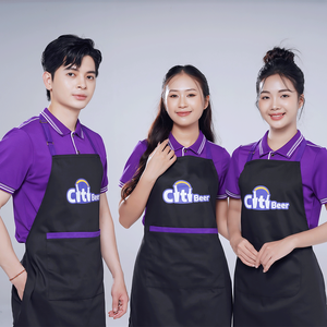 Conjunto de Uniforme Profesional de Poliéster Tejido para Cafetería, Restaurante y Panadería, Personalizable, Unisex, Camisa Polo y Delantal, Ropa de Trabajo para Personal - Product Image 4