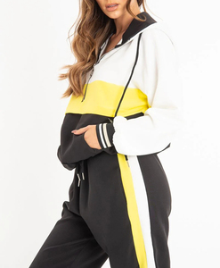 Cropped Zip up Hoodies Vest and Stacked Pants Set Custom Stylish Streetwear Workout Outfits Women Tracksuits - Product Image 4