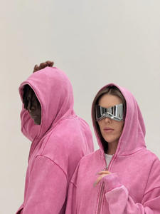 เสื้อฮู้ดซิปผ้าฝ้าย 100% พิมพ์ลายดิจิตอล ซิลค์สกรีน ย้อมสีพื้น สไตล์สตรีทลำลอง สำหรับฤดูใบไม้ร่วง ราคาพิเศษ - Product Image 3