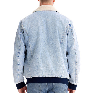 Veste en jean d'hiver de haute qualité pour hommes, nouvelle couleur unie, fermeture éclair épaisse, style cowboy, col rabattu, décontractée et chaude - Product Image 5