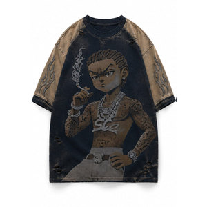 <b>Y2k</b> Custom 160 Gsm Unisex T-<b>shirt</b> Mens Rhinestone Tee <b>Shirt</b> Men Drop Shoulder T-<b>shirts</b> Heavyweight Blank Oversized T <b>Shirt</b> - Product Image 2