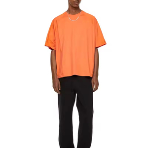T-shirt léger, respirant, écologique, tricoté, col rond, coupe classique, manches courtes, devant uni, séchage rapide, anti-plis, haute qualité, 100% coton - Product Image 1