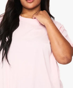 Hot Selling Oversize T-Shirt For Women <b>Light</b> Pink Color Crew <b>Neck</b> Short Sleeve Quick Dry Lightweight Soft And Comfy T-Shirt - Product Image 6