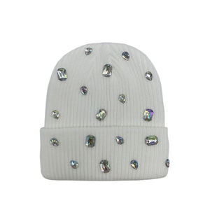 Gorro de Invierno Acrílico Acanalado con Pedrería para Hombre, Acabado Brillante, Logotipo Personalizado, Marca Privada, Colección OEM USA - Product Image 4
