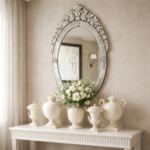 Espejo Decorativo Veneciano Ornamentado |   Espejo de Pared Vintage de Lujo |   Espejo Barroco Tallado Antiguo para Sala de Estar, Dormitorio o Entrada - Product Image 2