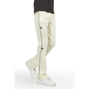 Pantalon évasé pour homme, mode décontractée, jambe large, non tissé, respirant, écologique, avec poches latérales, vente en gros - Product Image 2