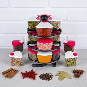 Multi-Functional Rotating Kitchen <b>Spice</b> Rack Organizer with 12 Glass Seasoning <b>Jars</b> 360° Rotatable <b>Spice</b> Storage Rack - Product Image 1