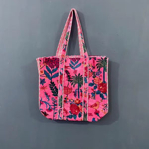 กระเป๋าโท้ทผ้าฝ้ายสีพื้นแบบกำหนดเองสำหรับผู้หญิง ซิปทนทาน แฟชั่น น้ำหนักเบา เหมาะสำหรับไปเที่ยวชายหาด ทุกฤดูกาล - Product Image 1