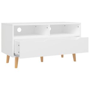 Mueble de TV Compacto de Madera Sintética Blanca, Soporte de TV Rectangular - Product Image 4