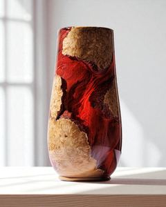 Handmade Burl Wood & Resin <b>Vase</b>: Rustic Modern Home Decor - Product Image 4