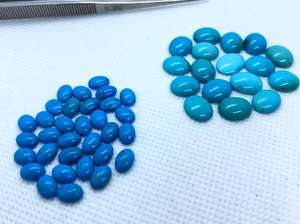 Turquesa Arizona, Cabujón Ovalado, Piedra Preciosa Suelta, Tamaños Surtidos, Calibrada, Lote para Fabricación de Joyería Natural - Product Image 4