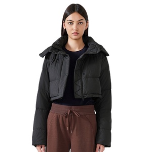 Veste d'aviateur courte d'automne pour femme JAC22 M16160F, en cuir imperméable, à col montant, à fermeture éclair, en coton fin, avec grande poche - Product Image 5