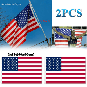 Drapeau américain en nylon 2x3 pieds (60x90cm) avec œillets en laiton pour la décoration de cour et les festivals (lot de 2) - Product Image 2