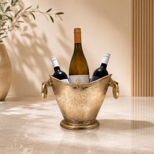 Vintage Boat Shape Metal Wine <b>Cooler</b> with Antique Brass Finish for Party Use - Product Image 1