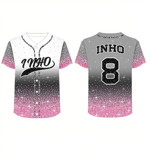 เสื้อเบสบอลปรับแต่งได้ 100% โพลีเอสเตอร์ พิมพ์ลายแบบซับลิเมชั่น ป้องกันแบคทีเรีย แห้งเร็ว ป้องกันรังสียูวี ระบายอากาศได้ดี พร้อมสกรีนชื่อทีมตามสั่ง - Product Image 1