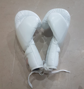 Guantes de Boxeo de Cuero Blanco con Cordones Ajustables en la Muñeca, Guantes de Entrenamiento y Sparring de Cuero de Primera Calidad para Unisex - Product Image 2