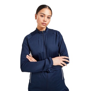 Sudadera con capucha de manga larga para mujer, conjunto de 2 piezas con cremallera negra, novedad - Product Image 1