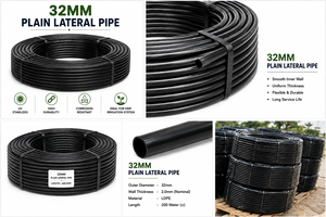 Tuyau principal latéral flexible en LDPE haute densité de 32 mm pour l'irrigation goutte à goutte agricole, en rouleau, noir - Product Image 5