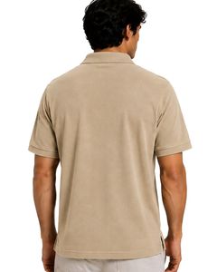 Polo Beige para Hombre, Manga Corta, Tela de Algodón Piqué, Diseño Liso Informal, Cuello Camisero, Polo Clásico Personalizado de Verano - Product Image 2