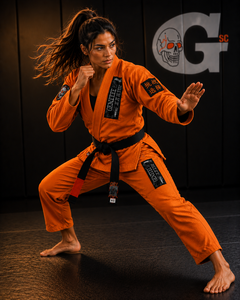 Women's <b>Orange</b> BJJ Kimono Regular Fit 100% Cotton Durable Jiu Jitsu Gi withcustom embroidery and Logo Patches - Product Image 4