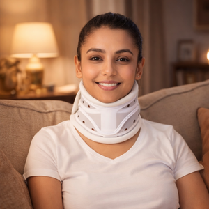 Collier cervical de soutien premium réglable |   Attelle rigide avec coussinets souples pour le soulagement de la douleur, le soutien postural et la récupération après une blessure - Product Image 3