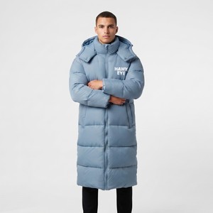 Veste d'hiver longue à capuche pour homme, coupe-vent, chaude, rembourrée, pour l'extérieur, couleur unie - Product Image 2