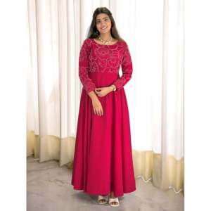 Robe et bas de soirée de créateur XL avec broderie au fil et sequins - Product Image 1