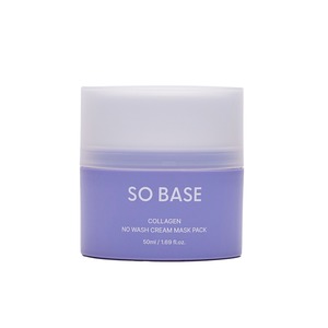 [ECOSMEC] SO BASE Masque Crème au Collagène Sans Rinçage en Pot Fraîcheur, Masque de Nuit Sans Rinçage pour Femmes - Product Image 1