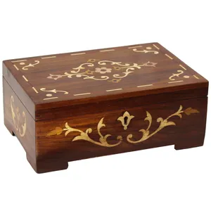 Boîte de rangement moderne en bois sculpté, écologique, pour bijoux et outils, pour hommes et femmes, par UNIVERSAL OVERSEAS, modèle UO-WJB-0030 - Product Image 5