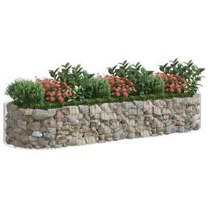 Grandes jardinières surélevées en gabion, robustes, en fer galvanisé argenté - Product Image 3