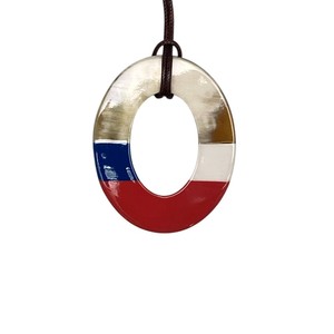 Colgante de Cuerno de Búfalo Hecho a Mano, Ecológico, con Recubrimiento de Laca, Estilo Moderno, Forma Ovalada, Joyería Unisex para Mujer, DTJ DHP-788 - Product Image 6
