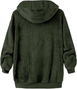 Fuzzy Sherpa Soft Fleece Print <b>Hoodie</b> Winter Eco-Friendly 100% Polyester Unisex Custom Pullover Lined Long Sleeve Full Zip Thick - Product Image 2