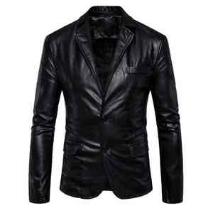 Blazer Britannique en Cuir Respirant Anti-Plis de Haute Qualité pour Hommes – Vente en Gros SOLID INTERNATIONAL - Product Image 1