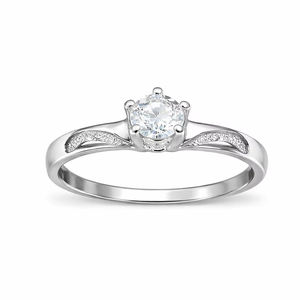 Bague en argent sterling 925 avec zircon serti, plaquée rhodium, design minimaliste moderne pour femme, idéale pour le bureau/le travail et le quotidien - Product Image 1