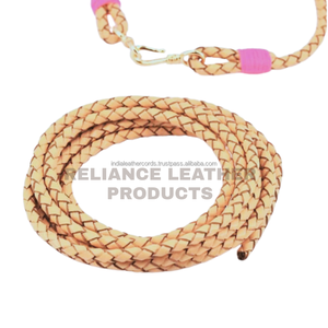 <b>Top</b> Grade 4mm Natural Bolo Braided Leather Cord Real Cowhide <b>String</b> High End 925 Silver Plated Custom Charm Bracelet - Product Image 2