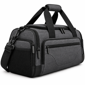 Bolsa de Viaje Gris Personalizada, Bolsa Deportiva de Gran Capacidad, Bolsa de Gimnasio con Múltiples Bolsillos, Bolsa de Fin de Semana - Product Image 3