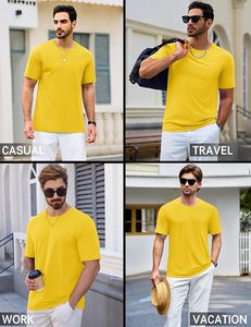 Camisetas de Cuello Redondo para Hombre, de Poliéster/Algodón, Manga Corta, Tejido de Punto, Logotipo/Estampado Frontal, Ecológicas, de Secado Rápido, Corte Regular - Product Image 4