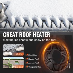 Nastro Riscaldante Antigelo per Grondaie da 30 Metri, 5W/FT, Protezione da Neve e Gelo per Tetti - Product Image 4