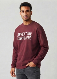 Camisetas de Cuello Alto de Algodón de 220 g/m², Camisetas Estampadas Personalizadas, Camisetas de Manga Larga, Ropa Casual Ecológica para Hombre - Product Image 3