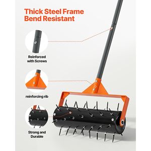 Aeratore Manuale per Prato da 15 Pollici con 42 Punte e Manico Lungo da 60 Pollici, con Tamburo Riempibile e Peso Aggiuntivo - Product Image 3