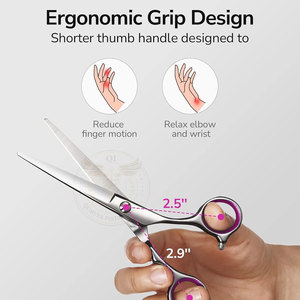 Ciseaux de coiffure professionnels réutilisables en acier inoxydable légers pour droitiers, manche moyen, instrument de coupe de cheveux - Product Image 4