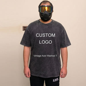 Camiseta Personalizada con Logotipo Vintage Lavada al Ácido, DTG DTF, para Hombre, de Algodón Grueso, Talla Grande, 100% Algodón - Product Image 1