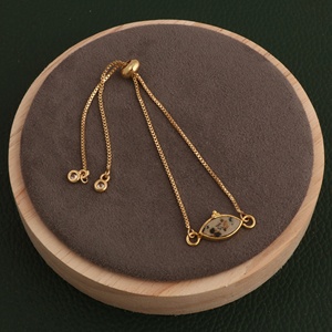 Dalmatian Jasper Adjustable <b>Gold</b> Plated Brass <b>Bracelet</b> Gemstone Trendy Marquise Shape Bezel Set Handmade Wholesale <b>Bracelet</b> - Product Image 4