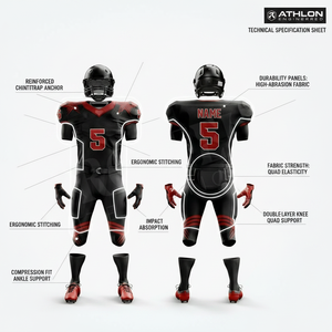 Fabricant de vêtements de sport sur mesure OEM ODM, uniformes de football américain professionnels rembourrés et légers pour adultes, kits complets personnalisés - Product Image 2
