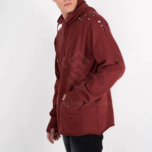 Sudadera con Capucha Casual de Invierno para Hombre, Diseño Desgastado, Forro Polar Sólido, Ecológica y Transpirable, Corte Holgado, Mezcla de Algodón 2026 - Product Image 4