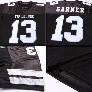 Jersey de Fútbol Americano Premium al por Mayor, Logotipo Personalizado, Poliéster Genuino, Azul Rey y Naranja, Malla Transpirable, Corto, Alta Calidad - Product Image 5